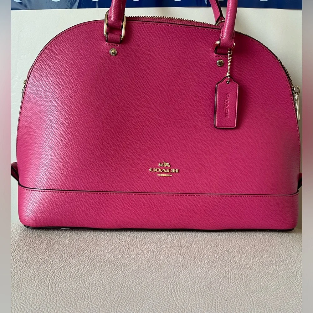 Coach Sierra Satchel Hot Pink Leather Crossbody Shoulder Bag Medium